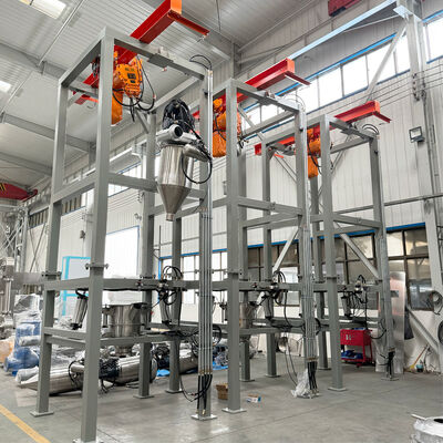 Bulk Bag Unloader providing unloading and feeding of ton bags with dust control and vibration technology for industrial