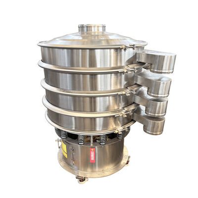 Vibrationssiebmaschine mit dreidimensionaler Bewegungstrajektorie zum Sieben von körnigen und pulverförmigen Materialien